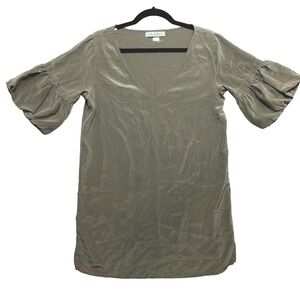 Vintage Geren Ford Blouse Womens M/L Gray Bell Sleeve Tunic